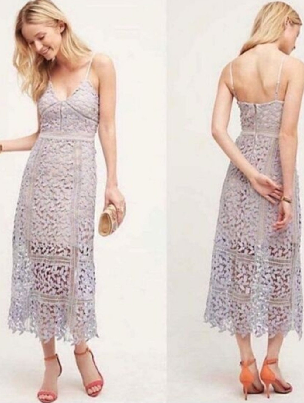 Elliatt Tingle Lavender Lace  Overlay Midi Dress XS